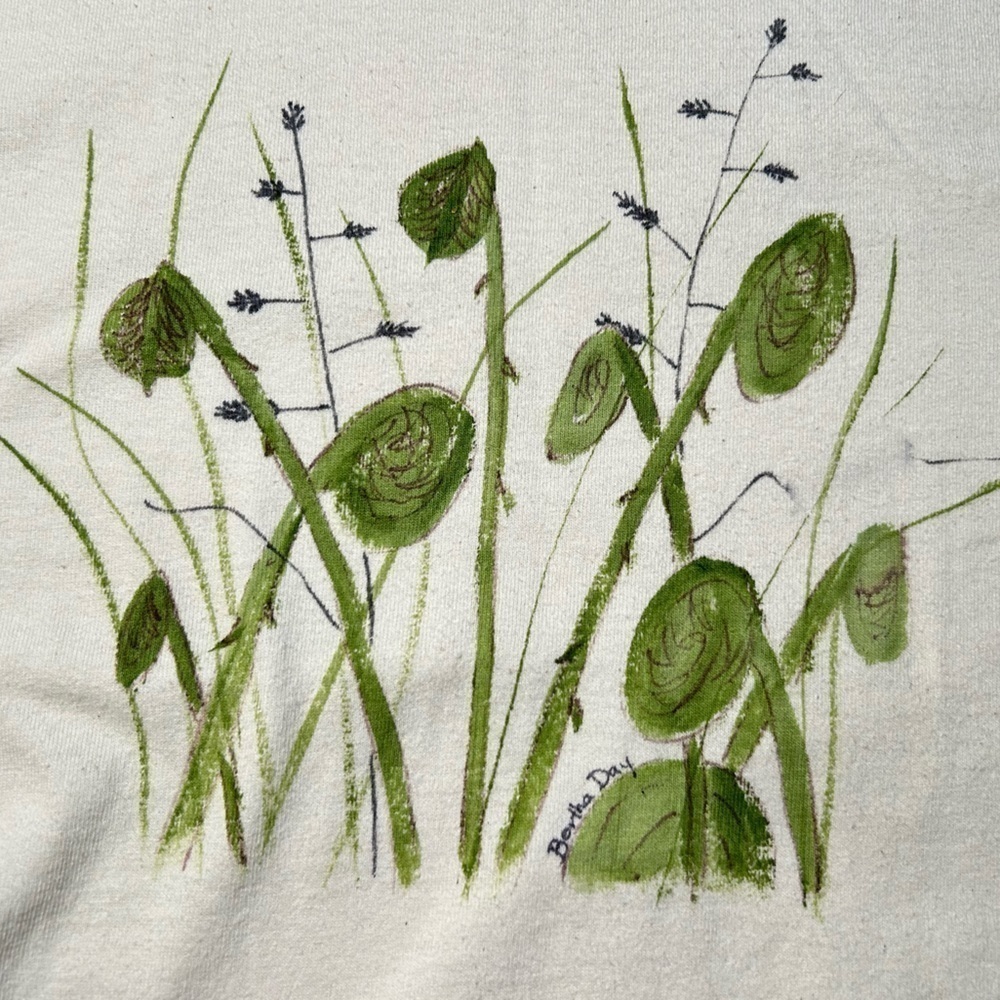 Fiddlehead Folk Art Print Hand-Cropped Tee Large - Picture 4 of 5